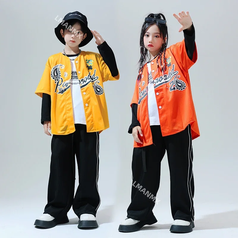 

Hip Hop Clothing Girls Baseball Jacket Sweat Pants Boys Streetwear Street Dance Joggers Kids Costumes Child Jazz Clothes Sets