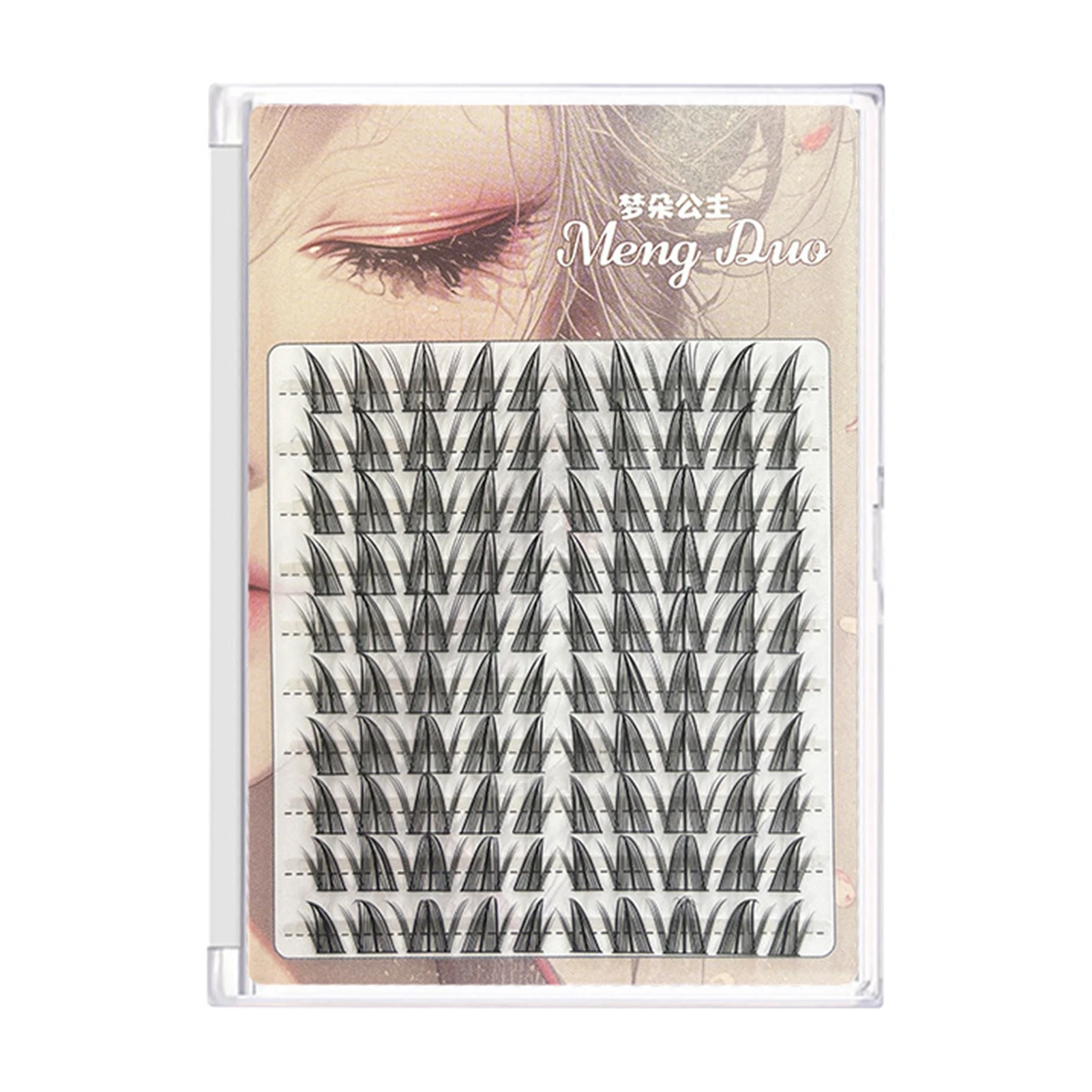 Black Thin Band False Eyelashes Multilayer Self Adhesive Lash Clusters for Beauty Eye Cosplay DIY Makeup