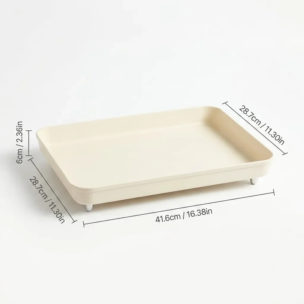 Make-up organizer, opbergbak voor op het kaptafeltje, badkamerbak, plastic met houtnerf, parfumhouder, opbergrek voor cosmetica, metalen poten.