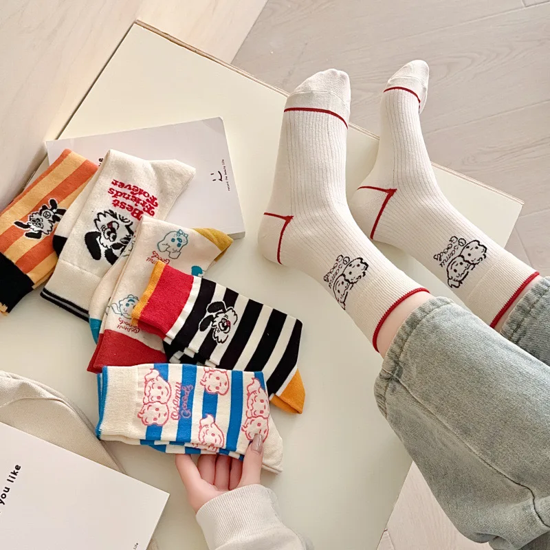 

Korea Japanese INS Cotton Funny Cartoon Women Lovely Loose Socks Harajuku Street Skateboard Girls Cospl Cute Mid Tube Sox winter