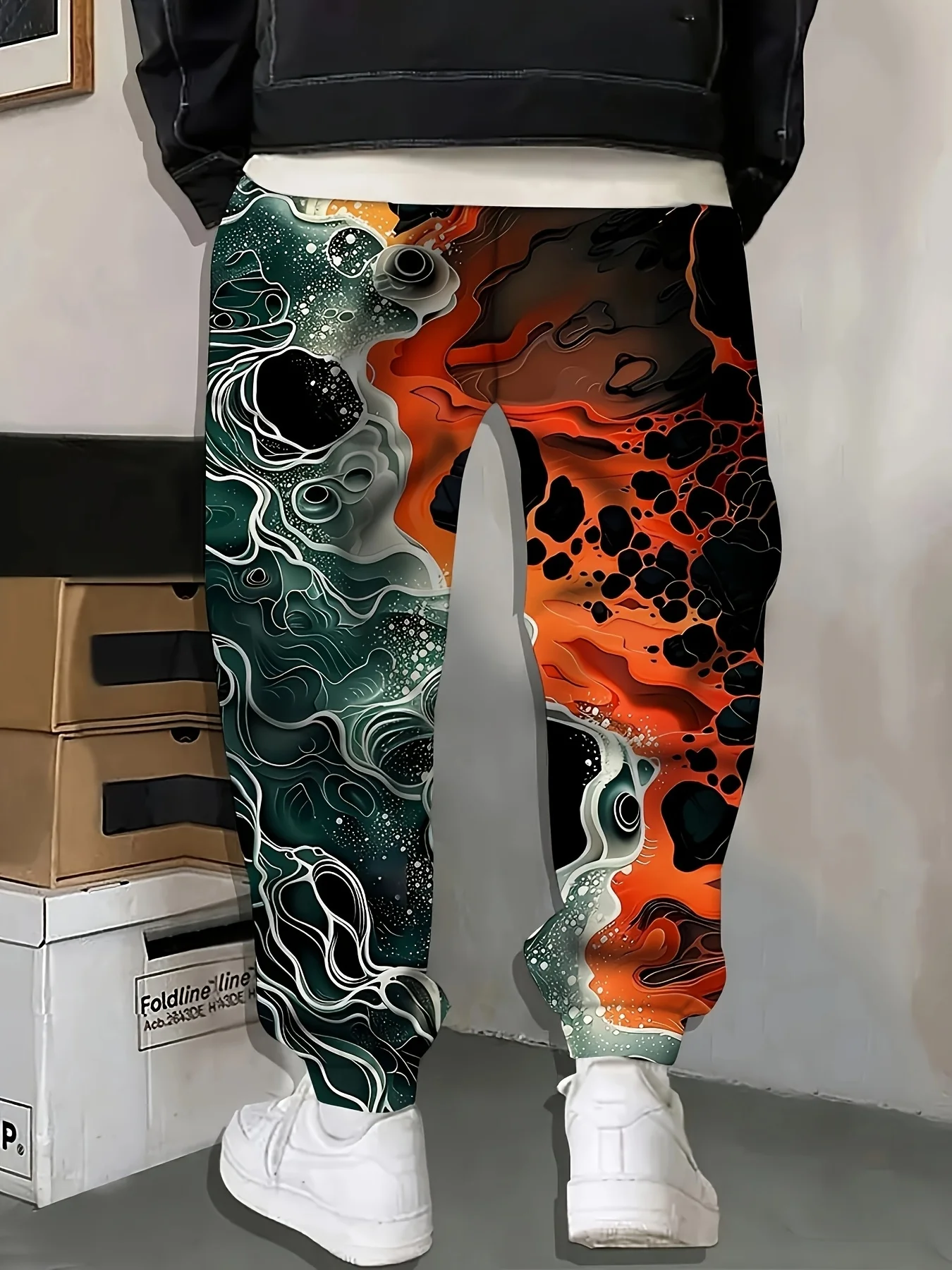 Neuheiten: Jogginghose mit Marmor-Fluid-Swirl-3D-Druck, Unisex, lässige Trainingshose, Hose für den täglichen Spaziergang und urbanen Lifestyle – Detail 8