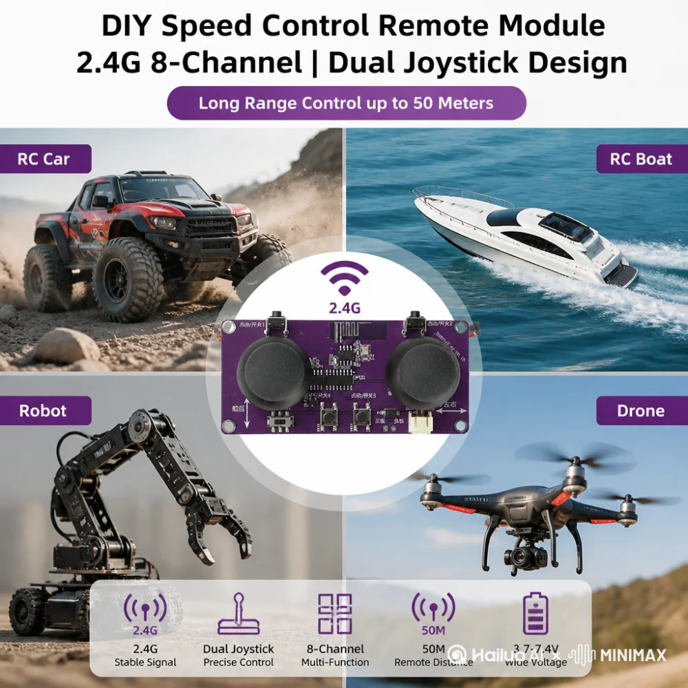 2.4G 8-channel DIY RC toy car promote speed remote control receiver module For boat/robot boarddistance 50 meters