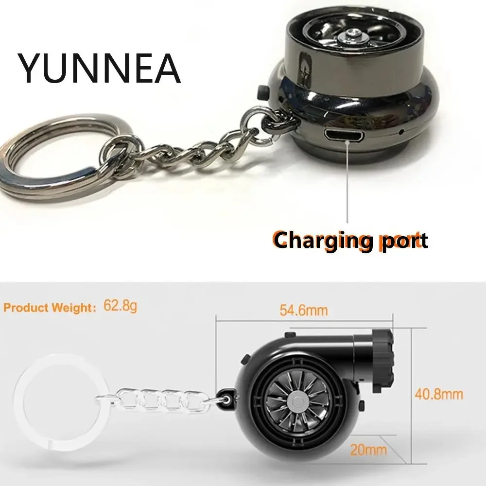 Turbine Lighter Cigarette Lighter USB Charging with Keychain Metal Car Keychain Pendant Car Modified Newest Creative Gift Box