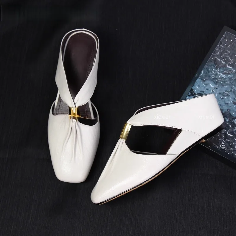 

New Women Shoes Exquisite Soft Leather Wedge Heel Slippers for Woman Fashion Hollow Out Casual Shoe Designer Shoes Zapatos Mujer