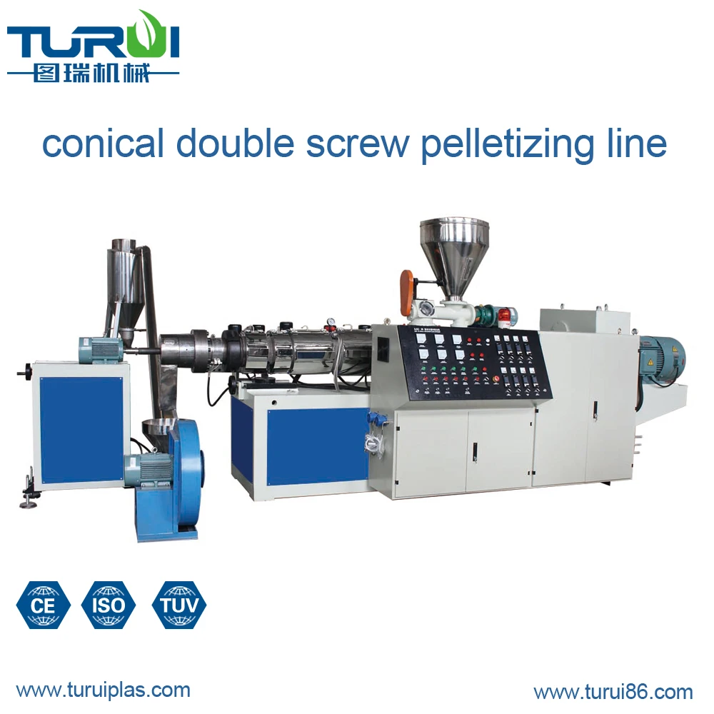 PVC Plastic Granules Pelletizer Pelletizing Granulation Line/Granulator Machine/Plastic Extruder With Twin Screw