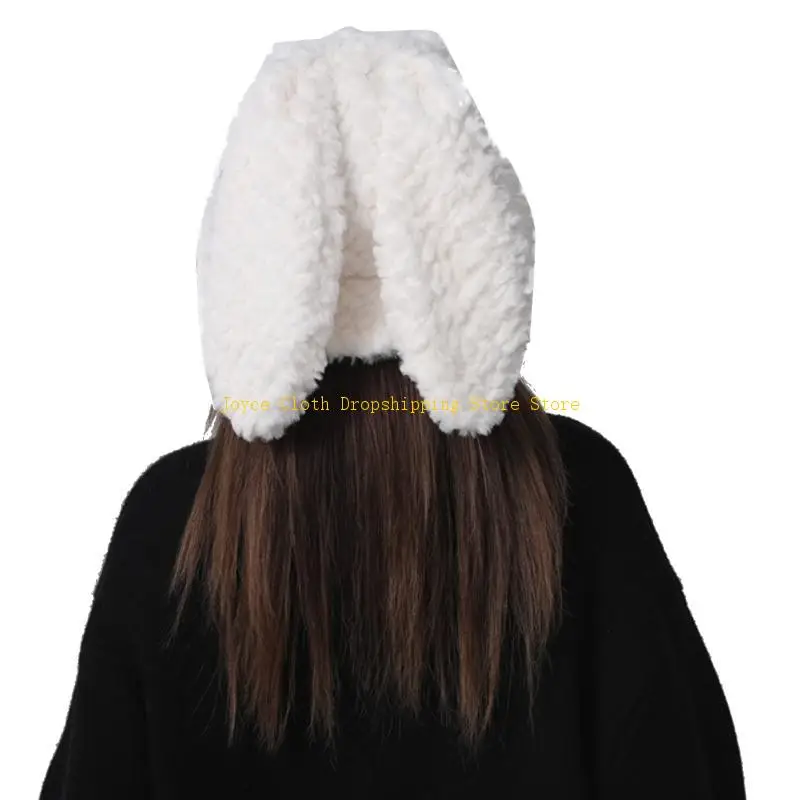 

Puppy Hat Fisherman Hat Headgear for Outdoors Furry Smart-looking Solid Color Large Furry Ears Winter Beanie 10CD