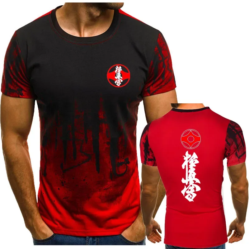Martial arts sports oversized T-shirt summer new Cool Kyokushin Karate T Shirts 3D gradient Hip Hop street men short sleeves