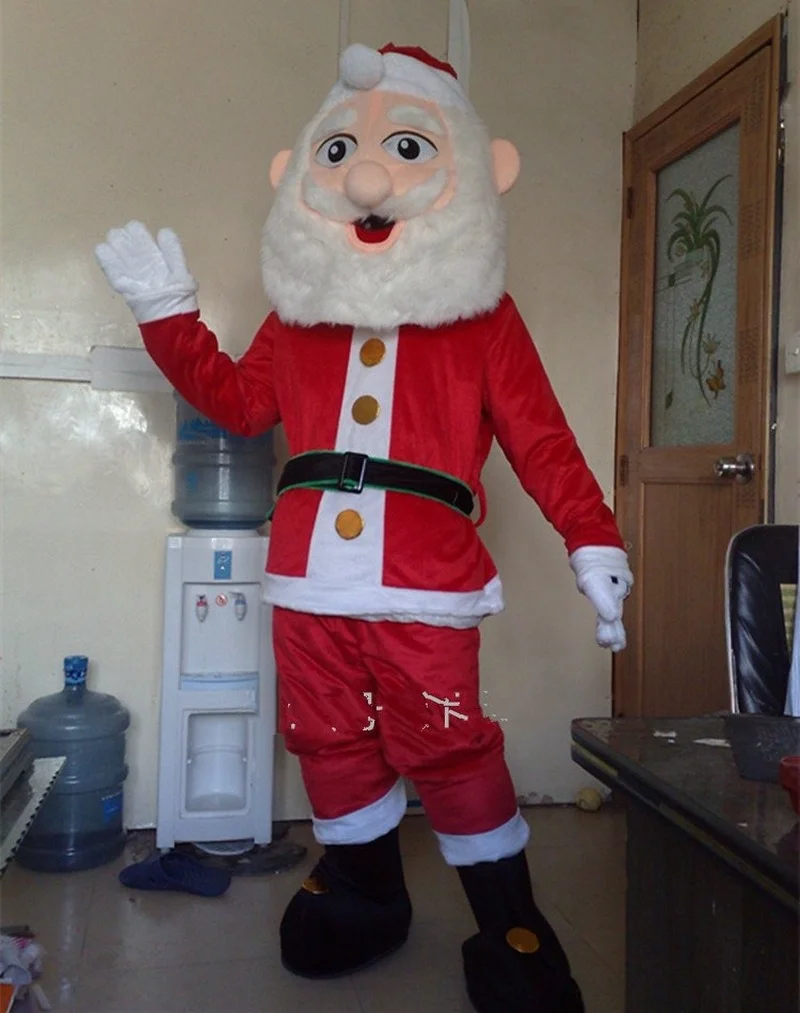 Christmas High Quality Santa Claus Cartoon Mascot Costume Christmas Halloween Cosplay Birthday Party Fancy Dress Adult Costu