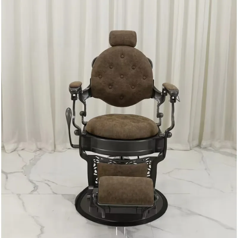 

Modern Adjustable Wholesale Comfortable Leather Stainless Swivel Hair Cutting Beauty Metal Salon Barber Chair