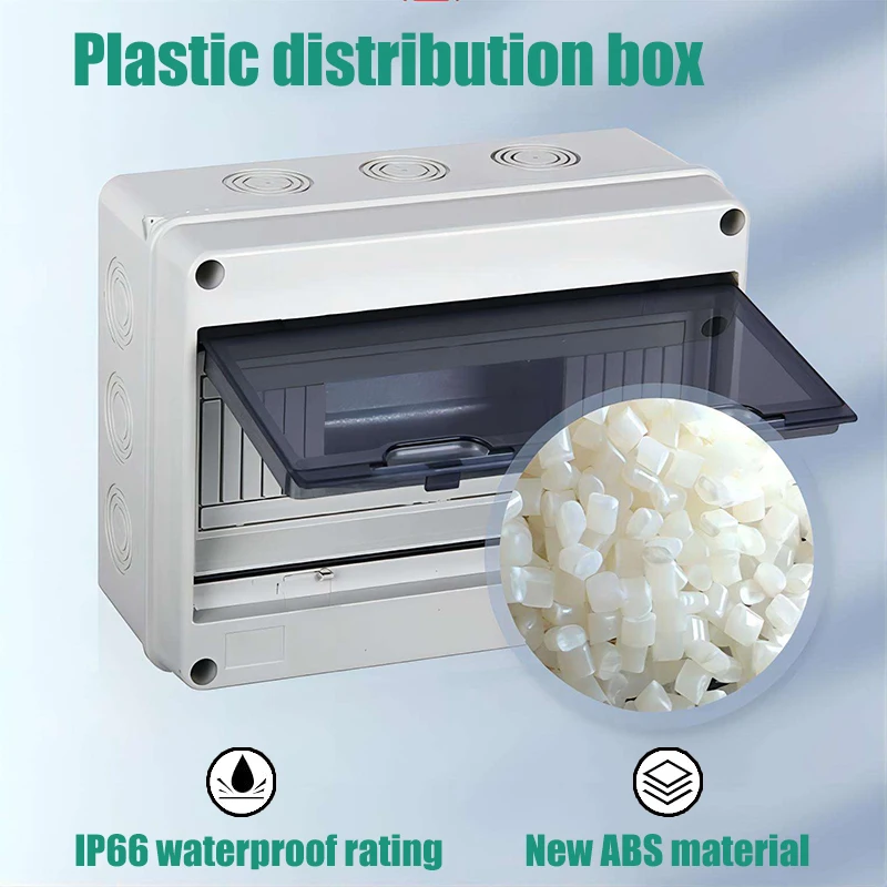 

Transparent plastic outdoor electrical IP65 waterproof distribution box with 5/8/12/15/18/24 circuits
