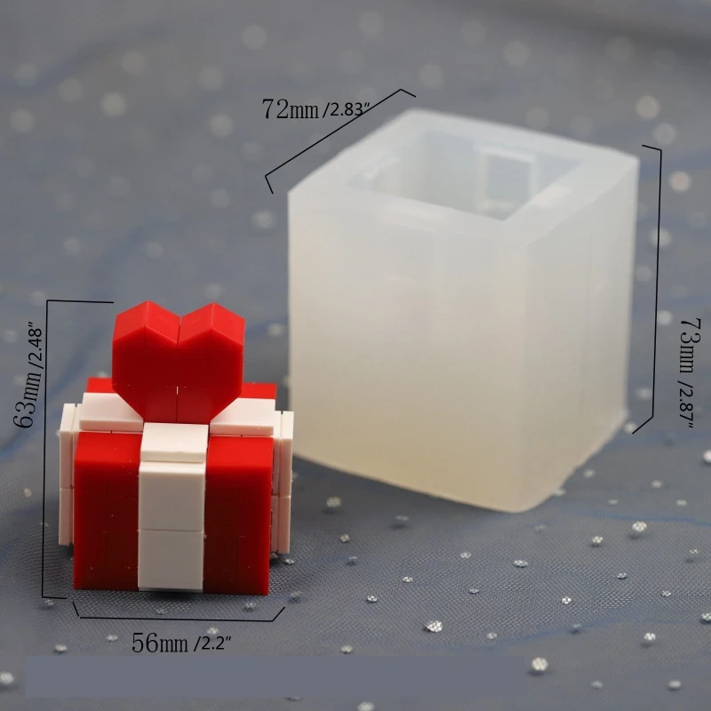 Gifts Box Resin Moulds Jewelry Box with Heart Decor Resin Moulds Square Epoxy