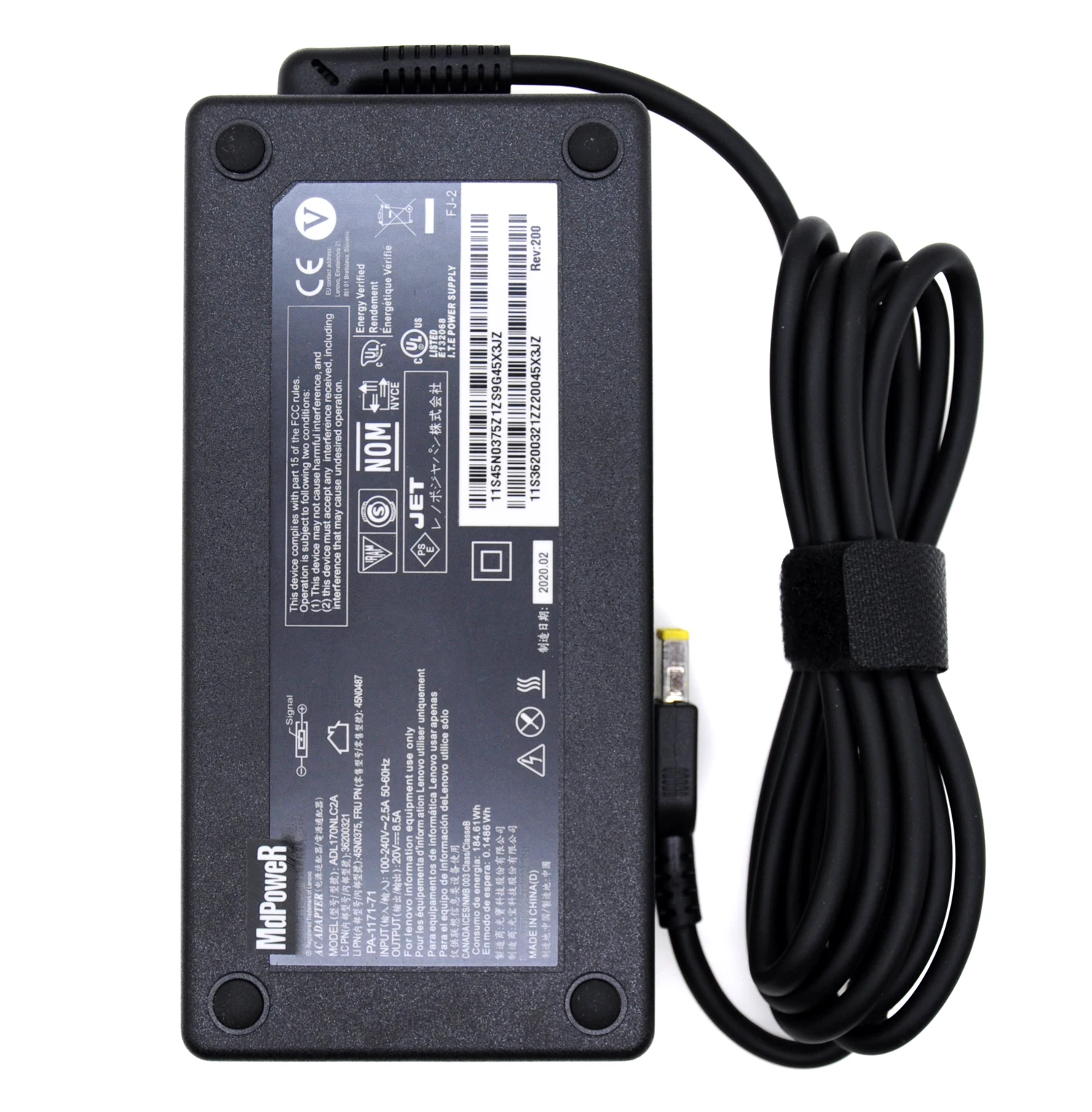 

20V 8.5A 170W AC Power Adapter for Lenovo Legion Y720-15 Y7000P P50 P51 P70 P71 W540 W541 Laptop Charger 45N0514