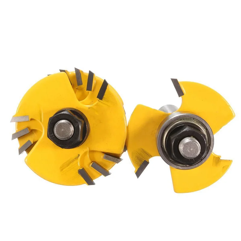 A008 4 pezzi taglierina per scanalature punta per router a 3 ali utensile per la lavorazione del legno regolabile con gambo da 1/2 e 1/4 di pollice