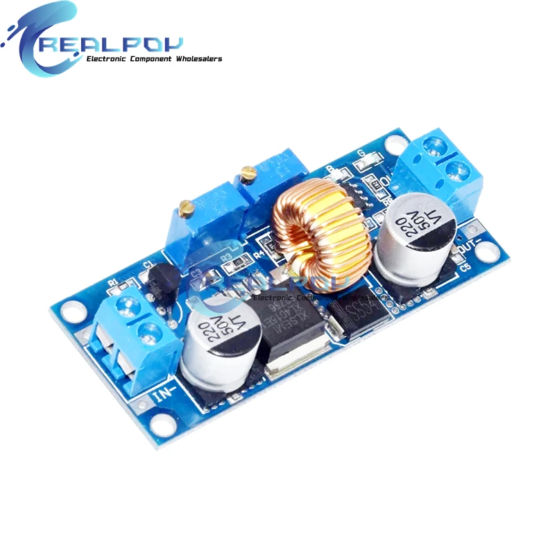 CC/CV 5A Lithium Charger Board XL4015 Adjustable 6-38V To 1.25-36V DC Step Down Power Supply Buck Module