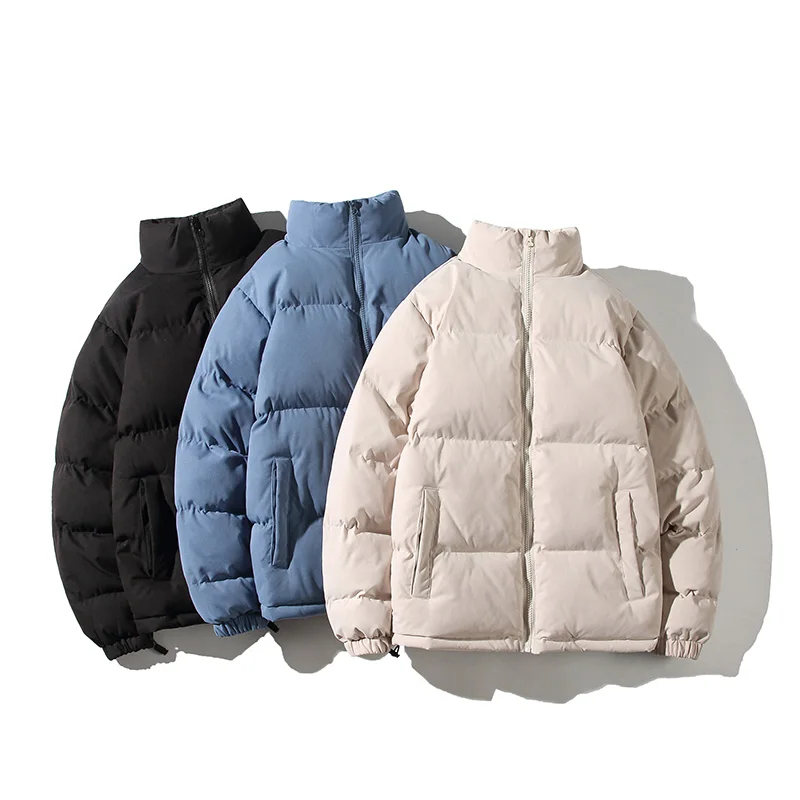 Casaco de inverno masculino, jaqueta colorida de bolha estilo harajuku, streetwear, hip hop, parka, roupa preta coreana, 2021