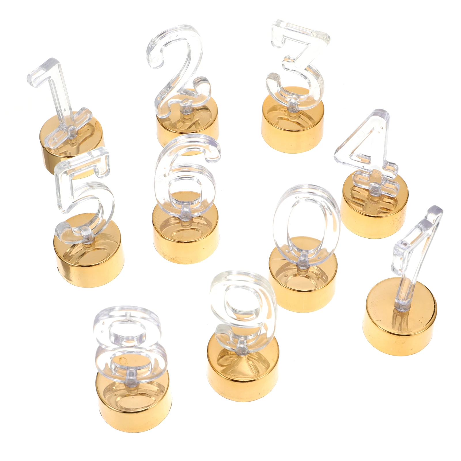 

10Pcs Gold Number Lights Flameless LED Birthday Cake Decoration Smokeless Lamps Number Lights Smokeless Light