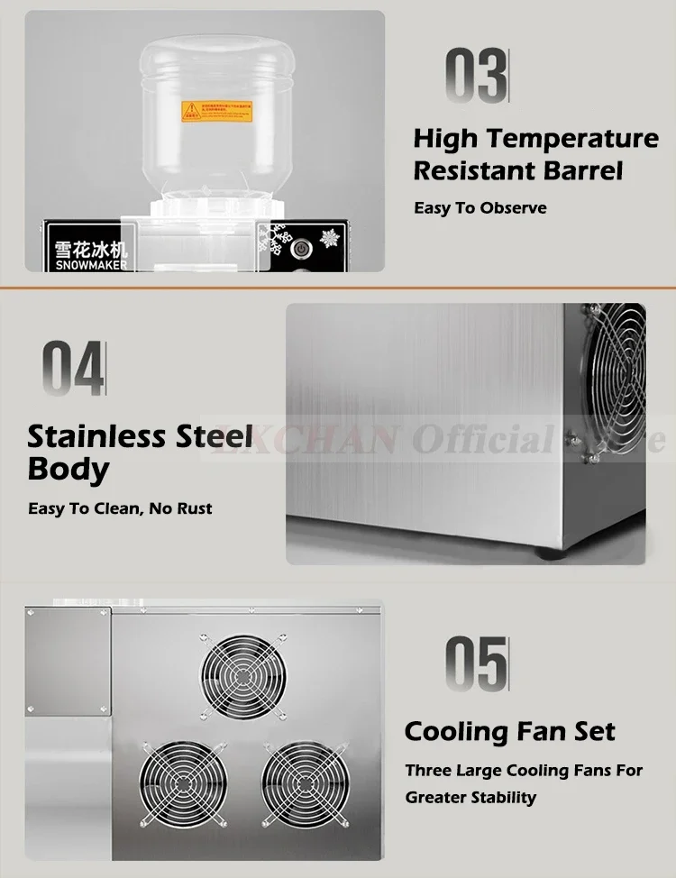 HomeWise 120KG/24H Coreano Fiocco di Neve Macchina Per Il Ghiaccio Commerciale Heavy Duty Piccolo Latte Mango Bingsu Rasoio Frullato Frantoio 110V 220V