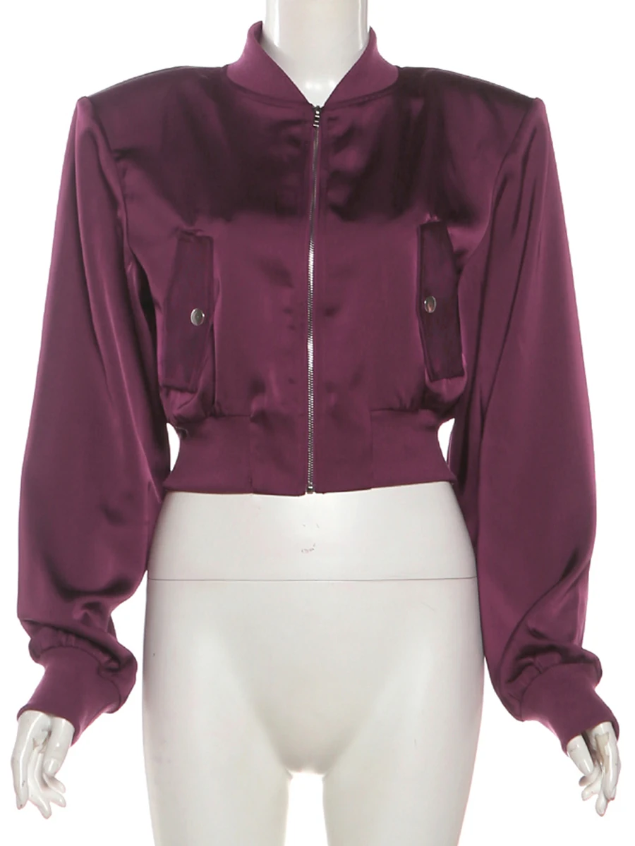 Kliou سترة عادية البريدي سترة المرأة الخريف نمط جديد كم كامل جيب السرة يتعرض نحيل تمتد الشارع ملابس عصرية #6