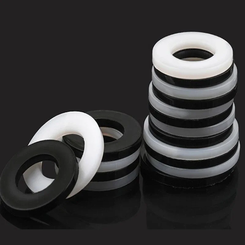 

50/100 x M2 M2.5 M3 M4 M5 M6 M8 M10 M12 White Black Plastic Nylon Flat Washer Plane Spacer Insulation Gasket Ring For Screw Bolt