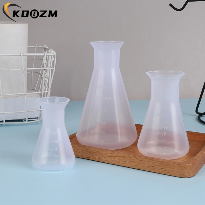 1pcs  50/100/250ml Plastic Erlenmeyer Flask Narrow Neck Conical Triangle Flask Chemistry Laboratory Analysis Instrument