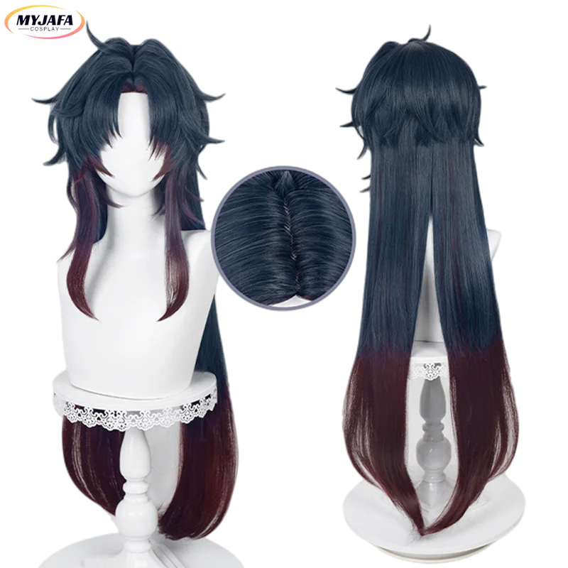 

Honkai Star Rail Blade Cosplay Wig 90cm Long Dark Blue Brown Red Heat Resistant Synthetic Hair Game Anime Cosplay Wigs + Wig Cap