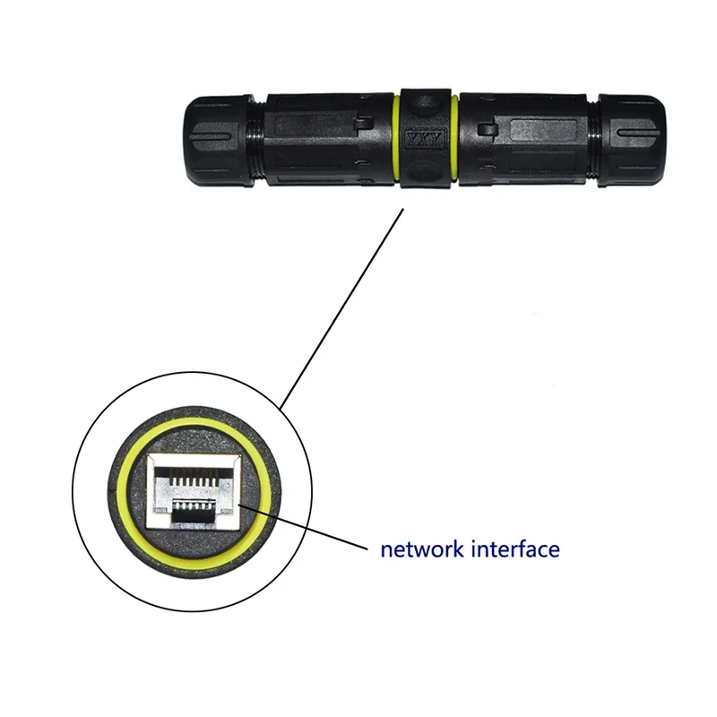 IP68 RJ45 Connector Waterproof Network Plug Straight Joint 4.5mm-14.5mm Network Connector RJ45 Waterproof Connectors