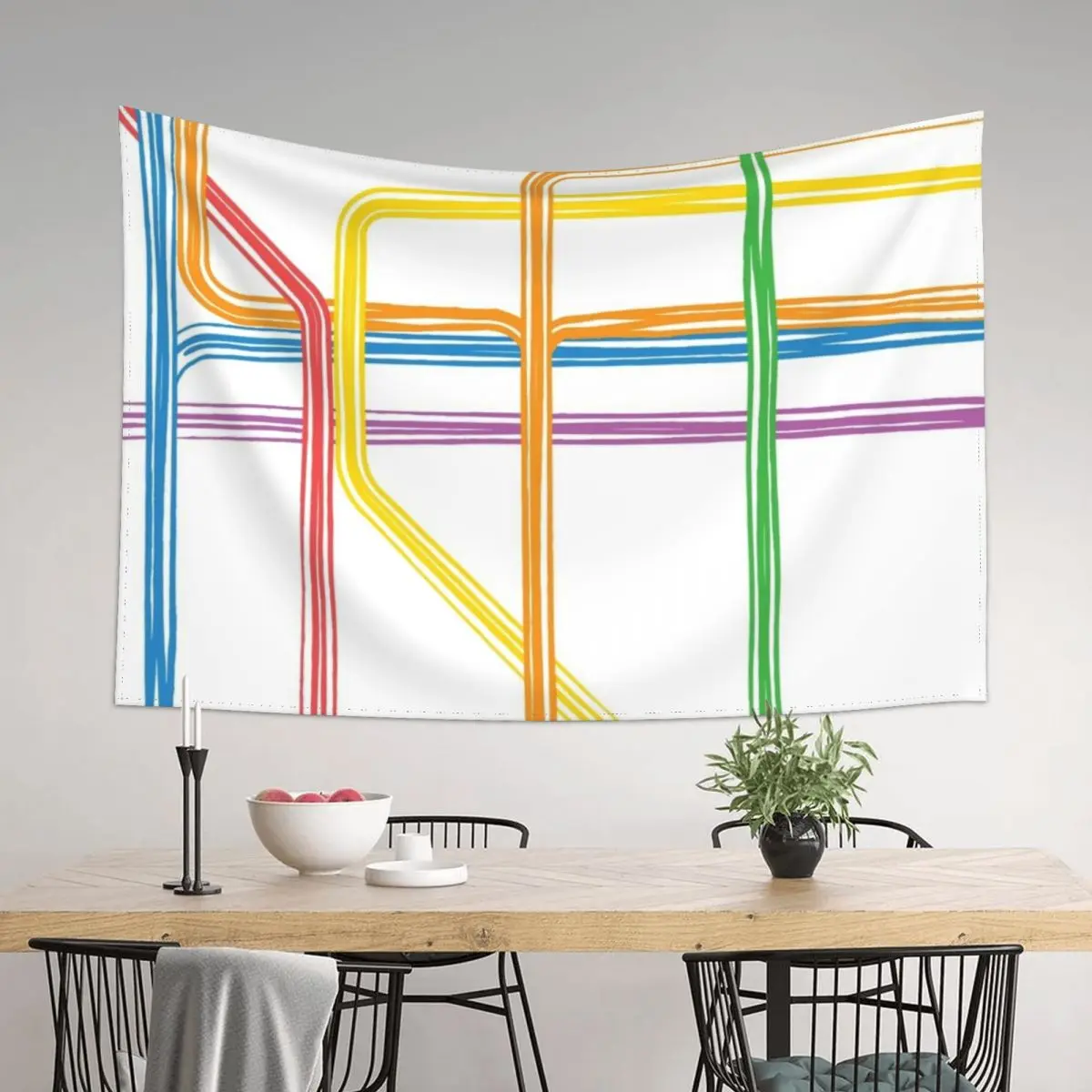 

MTA Map Tapestry Tapete For The Wall Wall Deco Art Mural Bedroom Decor Aesthetic Tapestry
