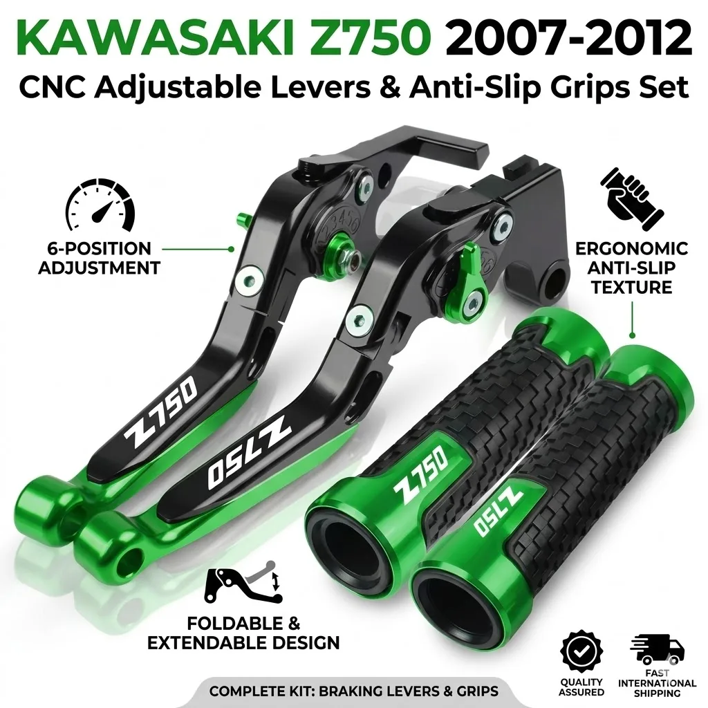 

For Kawasaki Z750 2007-2012 Motorcycle Adjustable Folding Extendable Brake Clutch Levers Handlebar grips Motorcycle Accessories