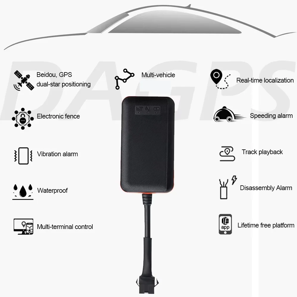 DAGPS Tracker  TK108 Detect Fuel Consumption Vehicle GPS Device Cut Engine Waterproof GPS Tracker for Car GPS Free Use Lifetime