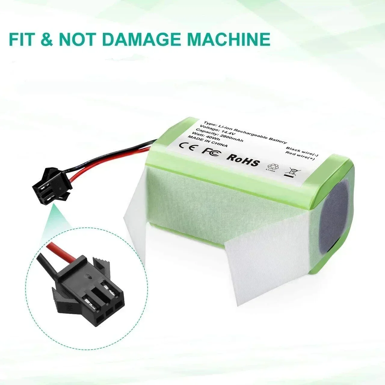 14.4V6800mAh Li-ion battery for Conga 990, 1090 Tesvor X500 Ecovacs Deebot N79 N79S DN622 Eufy RoboVac 11 11S RoboVac 30 etc