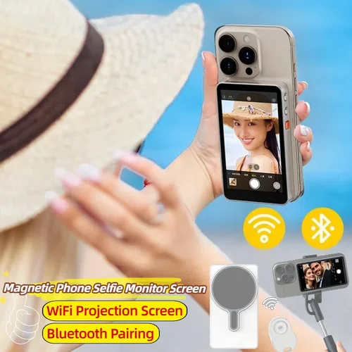 Imagen 2 del producto Monitor magnético para teléfono inteligente, proyector de pantalla, cámara trasera de teléfono, Selfie para Vlog, transmisión en vivo, grabación de vídeo para Android y iPhone