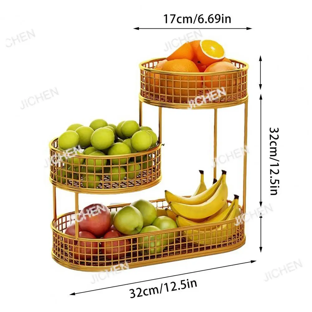 ثلاث طبقات سلة فاكهة غرفة المعيشة وجبة خفيفة التخزين المنظم أطباق فاكهه طبق تقديم الحلوى المطبخ مكافحة سلك سلة وعاء الوقوف #6