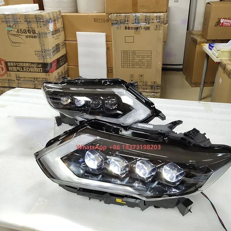 For NISSAN X-trail  Rogue Front Lamps LED Head Light Assembly 2017 Year Black Housing With Daytime Running Light