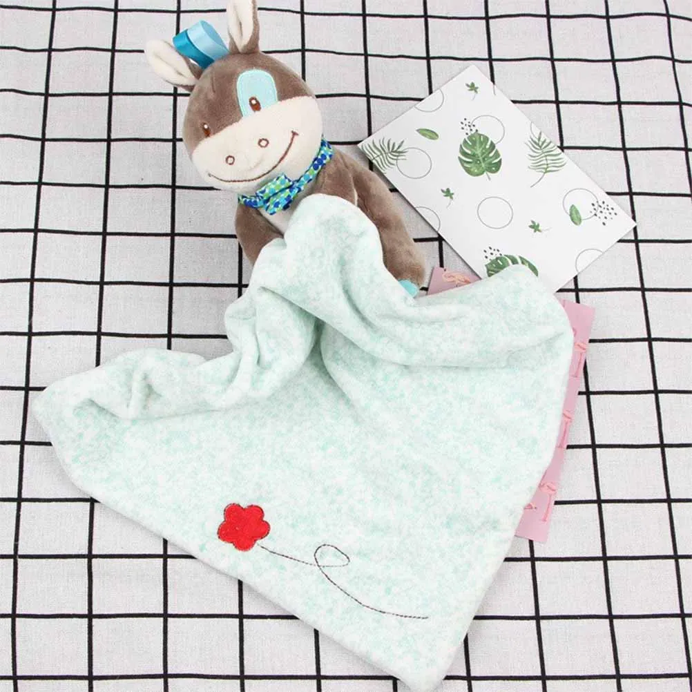 

Baby Soothing Towel Cotton Animal Design Washable Newborn Bib Gift For Cognitive Development Appease Towel
