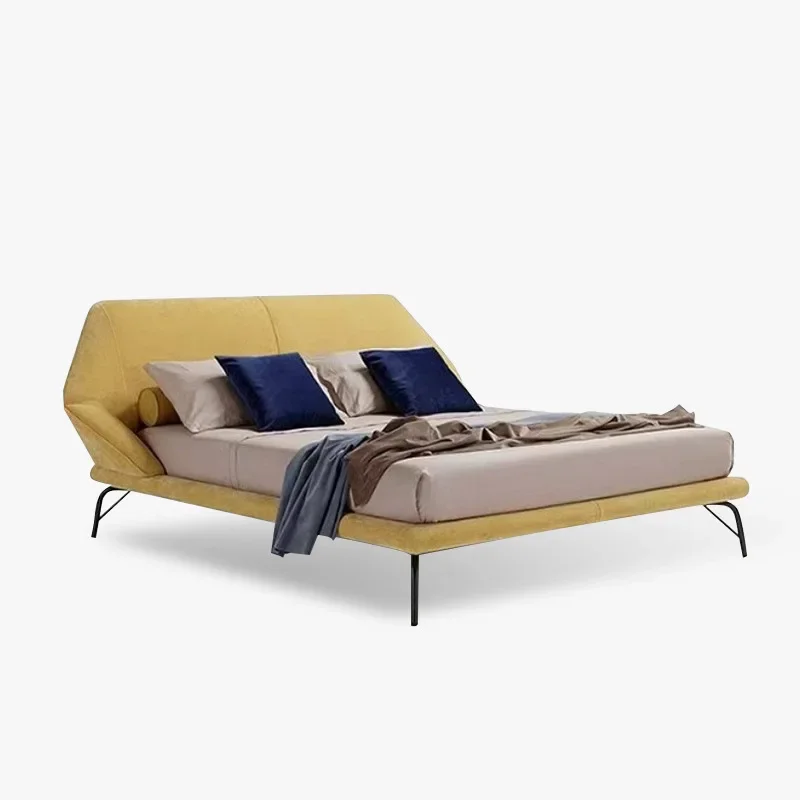 Frosted deerskin fleece bedroom furniture fairy leather bed