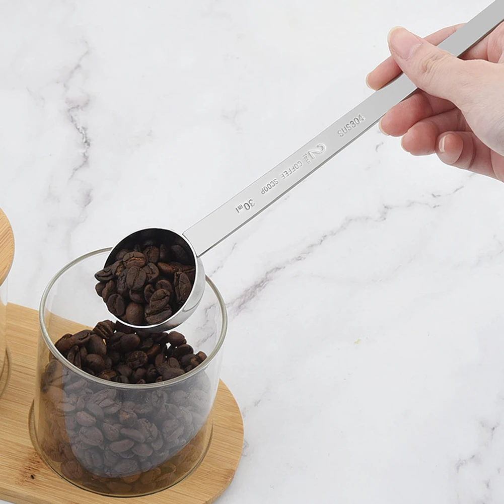 Coffee Measuring Spoon 5-30ml Long Handle Stainless Steel Coffee Spoon Stirring Spoon Graduated Spoon Kitchen Accessories