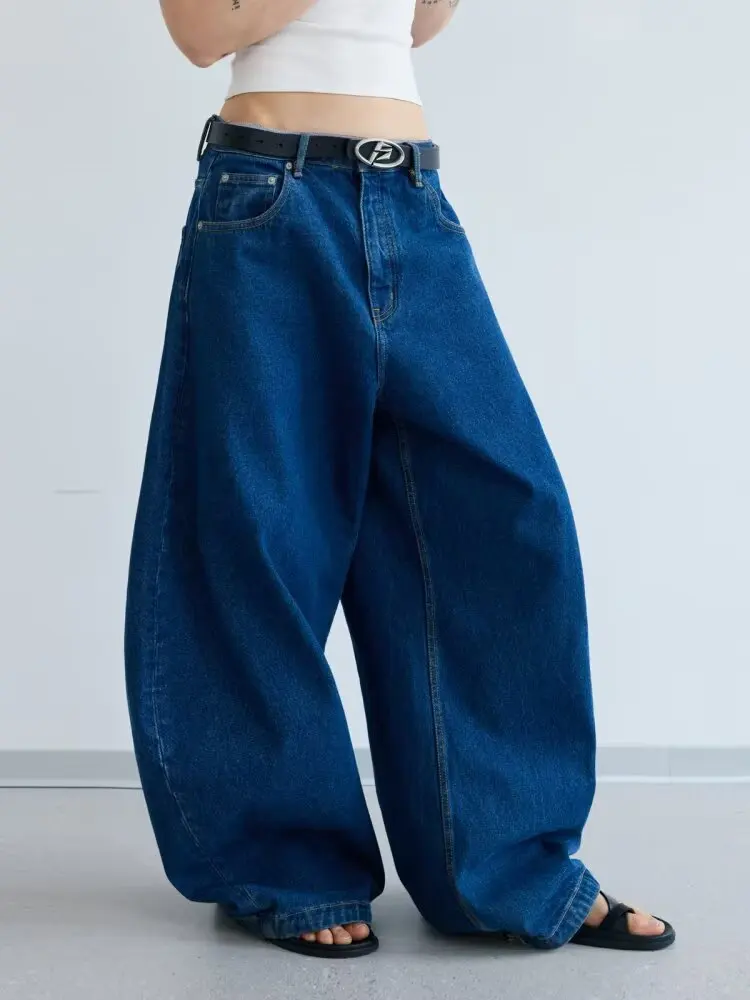 

Women's Jeans Summer Men's Denim Pants Old Blue Washed Women Jeans Straight Casual Menwear Loose Wide Leg Trousers New Fashion