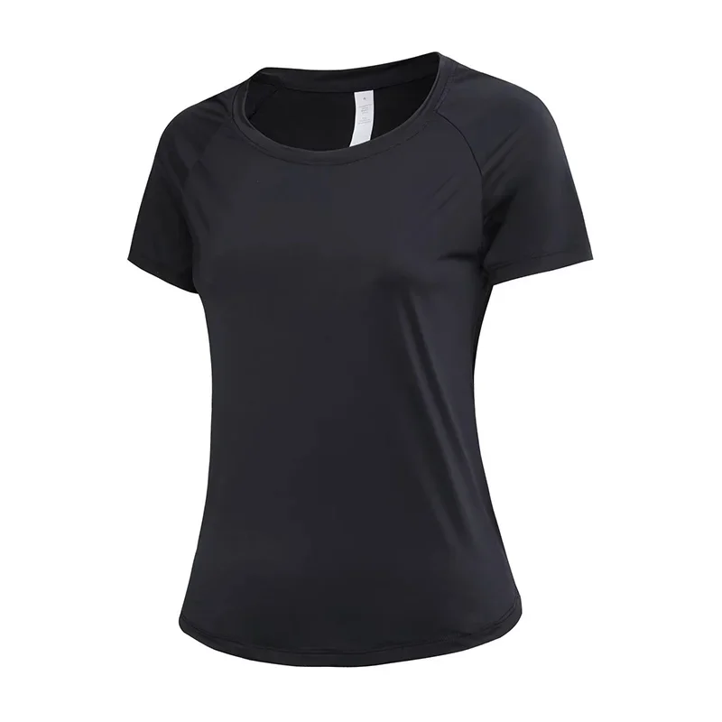 Yoga Clothes Summer Short-Sleeved Women Loose Quick-Drying T-Shirt Sports Running Shirt Elastic Casual Round Neck Breathable