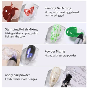 ネイルアートパウダーミキシングのためのかなり10mlスタンピングミキシングミキシングオイルと爪パウダー印刷ツールペインティングゲルスタンピングポリッシュ 10ベストセールススタンピングジェル-4