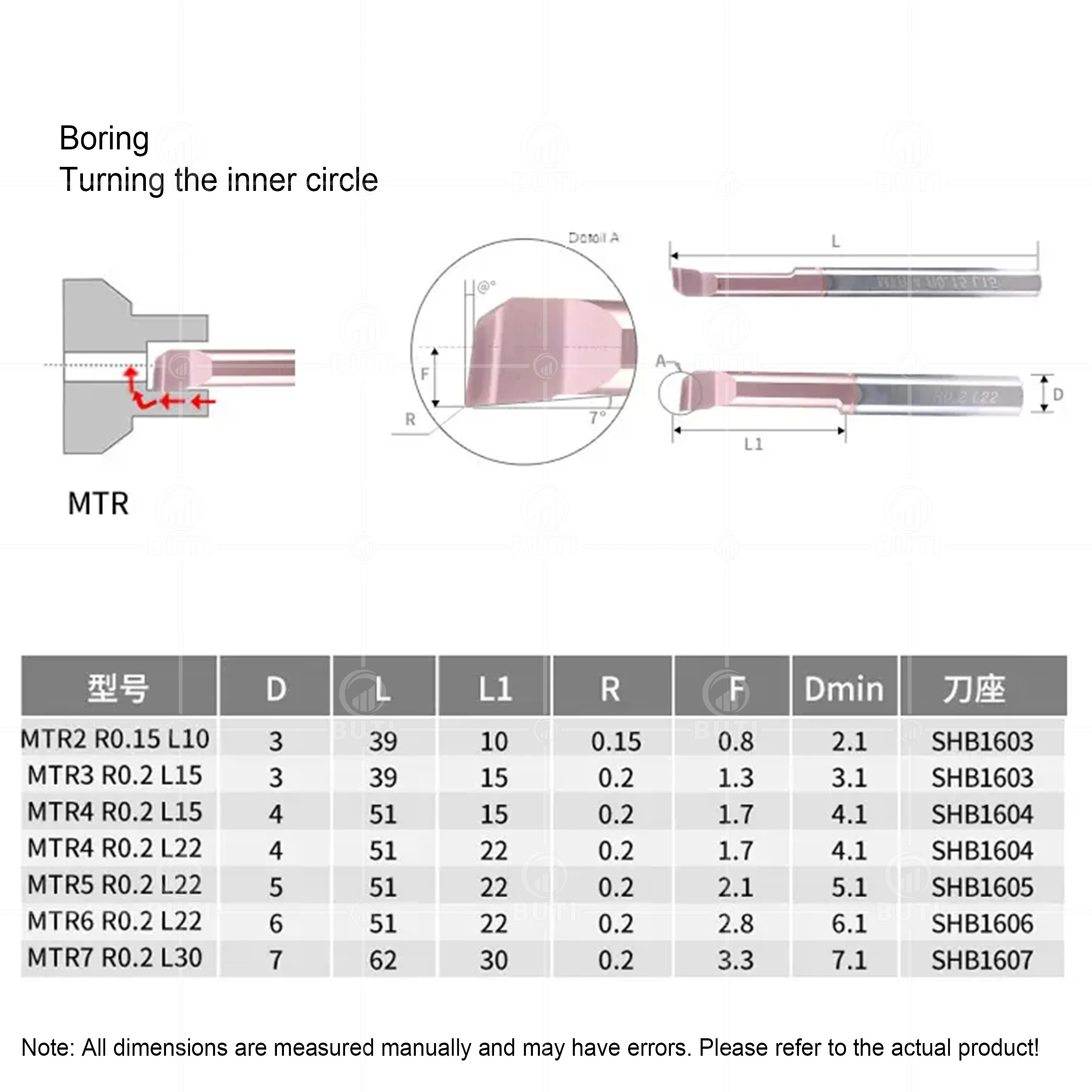 DESKAR 100% Original MTR1 MTR2 MTR3 MTR4 MTR5 MTR6 MTR8 R0.1 R0.15 R0.2 L10 L15 L22 CNC Lathe MTR Small Bore Boring Cutter Tools