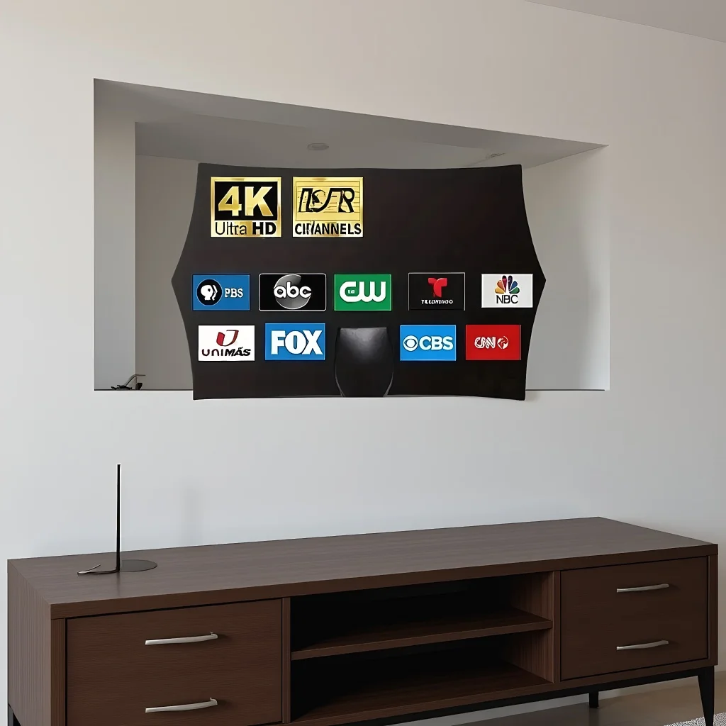 ​​4K Hexagonal TV Antenna - HD Signal Amplifier for Smart/Old TVs with Wide Compatibility​​