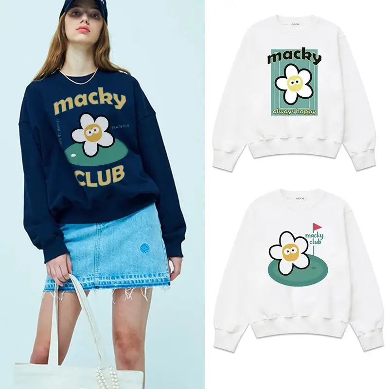 New MACKY Golf Wear High Quality Pure Cotton Autumn and Winter Women's Hoodie Crew Neck Pullover Sweatshirt Clothes