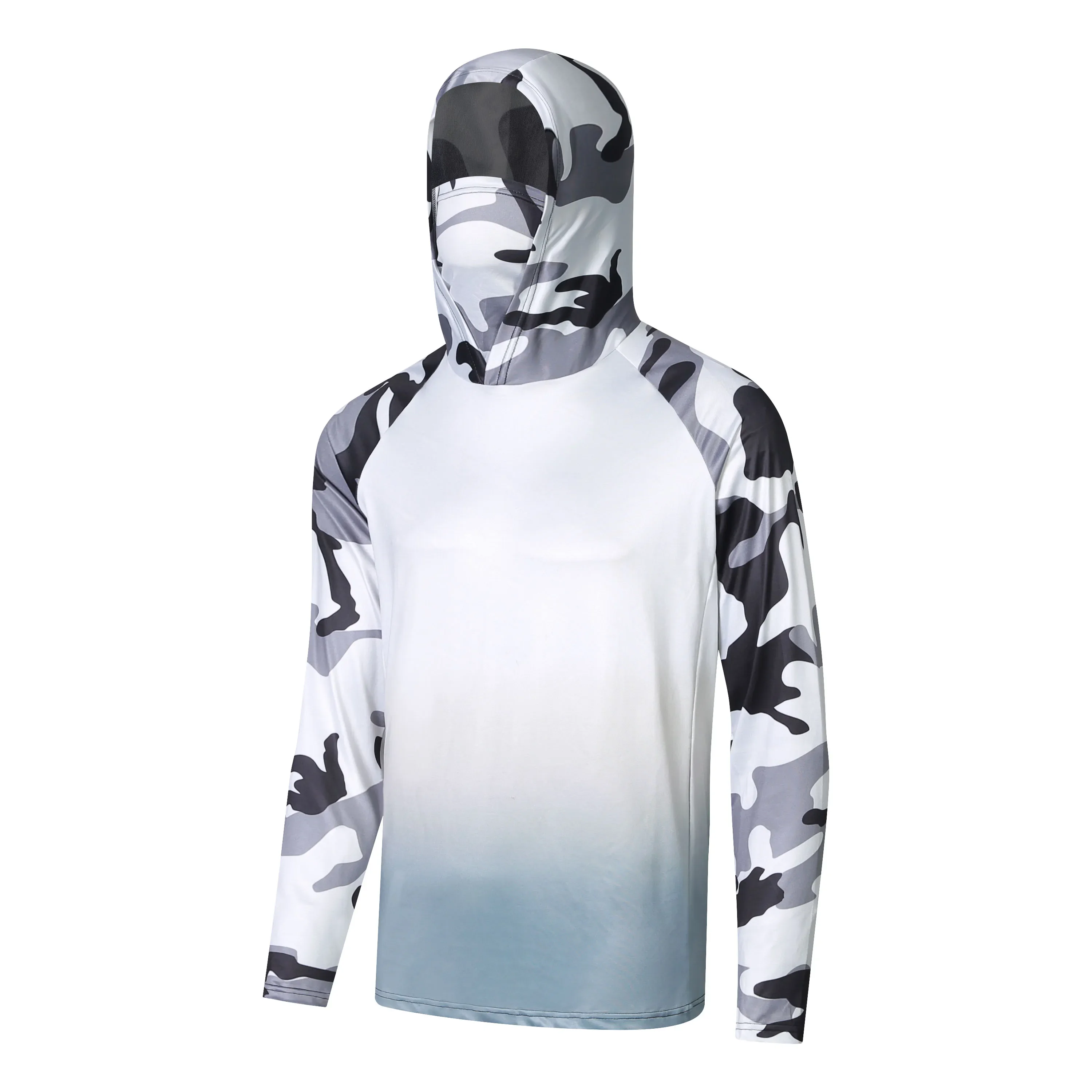 Fishing Shirts Face Mask Long Sleeve Jerseys Summer Sun Protection T-Shirts Men Hooded Face Cover Fishing Tops