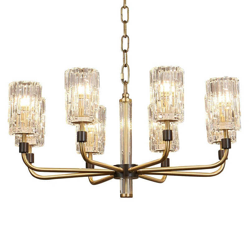 

Simple and beautiful, style, bedroom, lamps, postmodern, crystal, all copper, chandelier