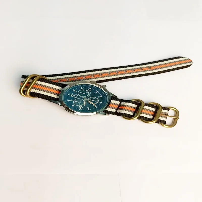 18 مللي متر 20 مللي متر 22 مللي متر 24 مللي متر حزام ساعة نيلون الذهب مشبك العالمي استبدال سوار قماش حزام (استيك) ساعة دائم النساء الرجال معصمه