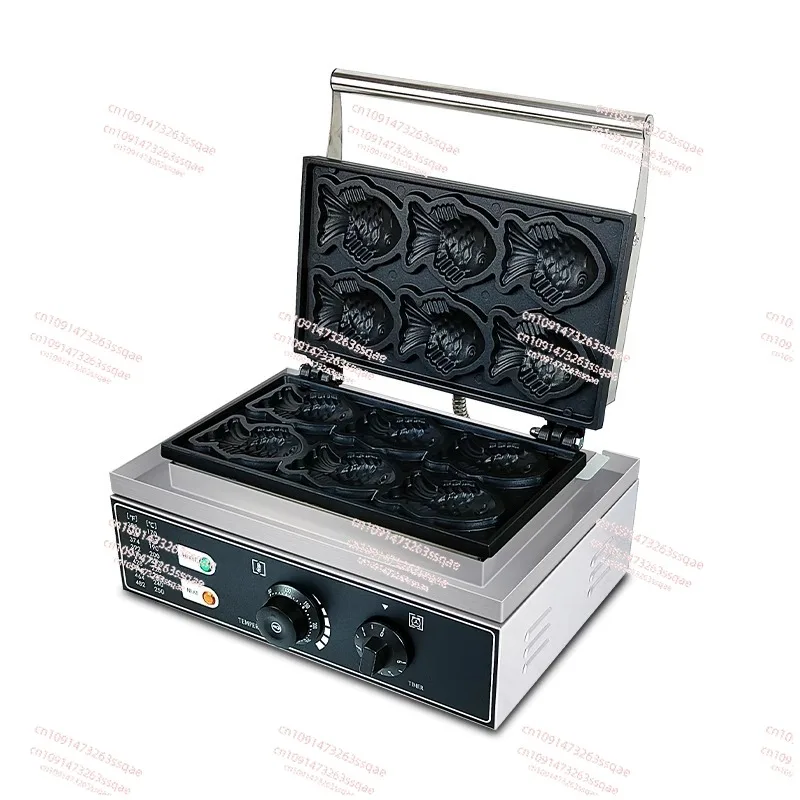 6-Hole electric snapper burner commercial gas small fish cake fish-shaped machine stall snack equipment