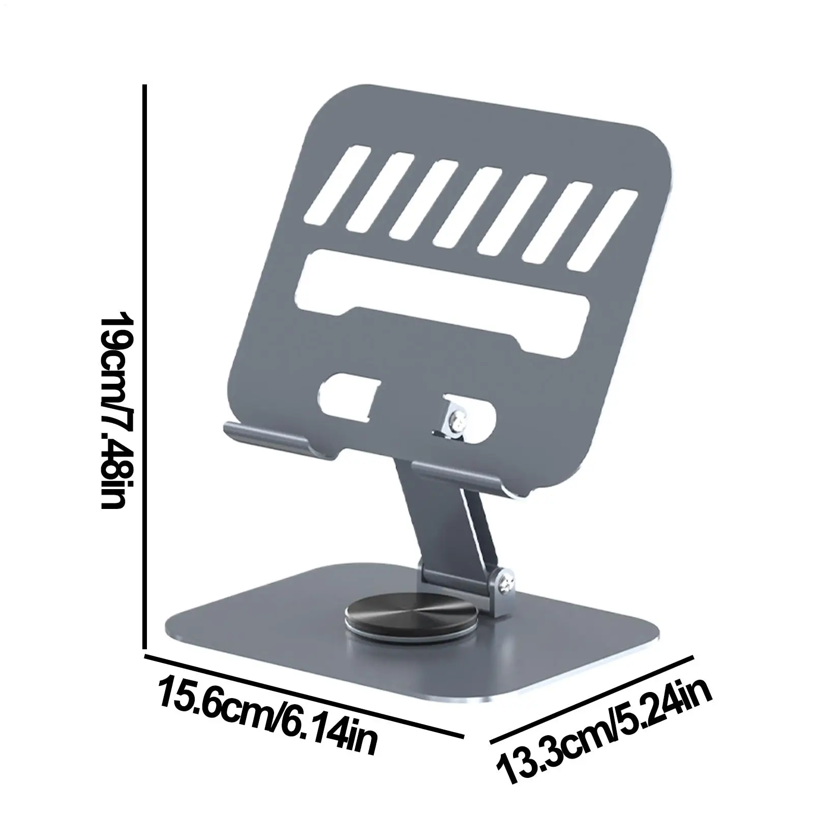 حامل لوحي من الفولاذ الكربوني مع قاعدة دوارة 360 درجة، ارتفاع قابل للتعديل وزاوية جبل، حامل أقراص مكتبي موفر للمساحة
