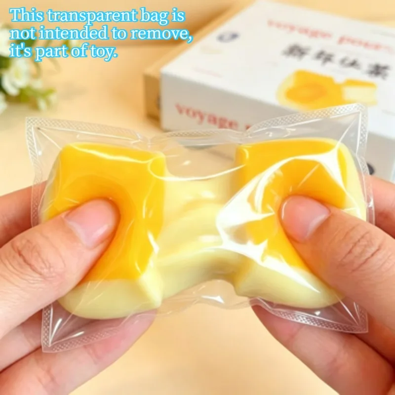 Novelty Stretch Pull Rice CakeSquishy Fidget Toy Super Soft TPR Squeeze Toy Food Model Stress Relief Decompression Gift For Kids