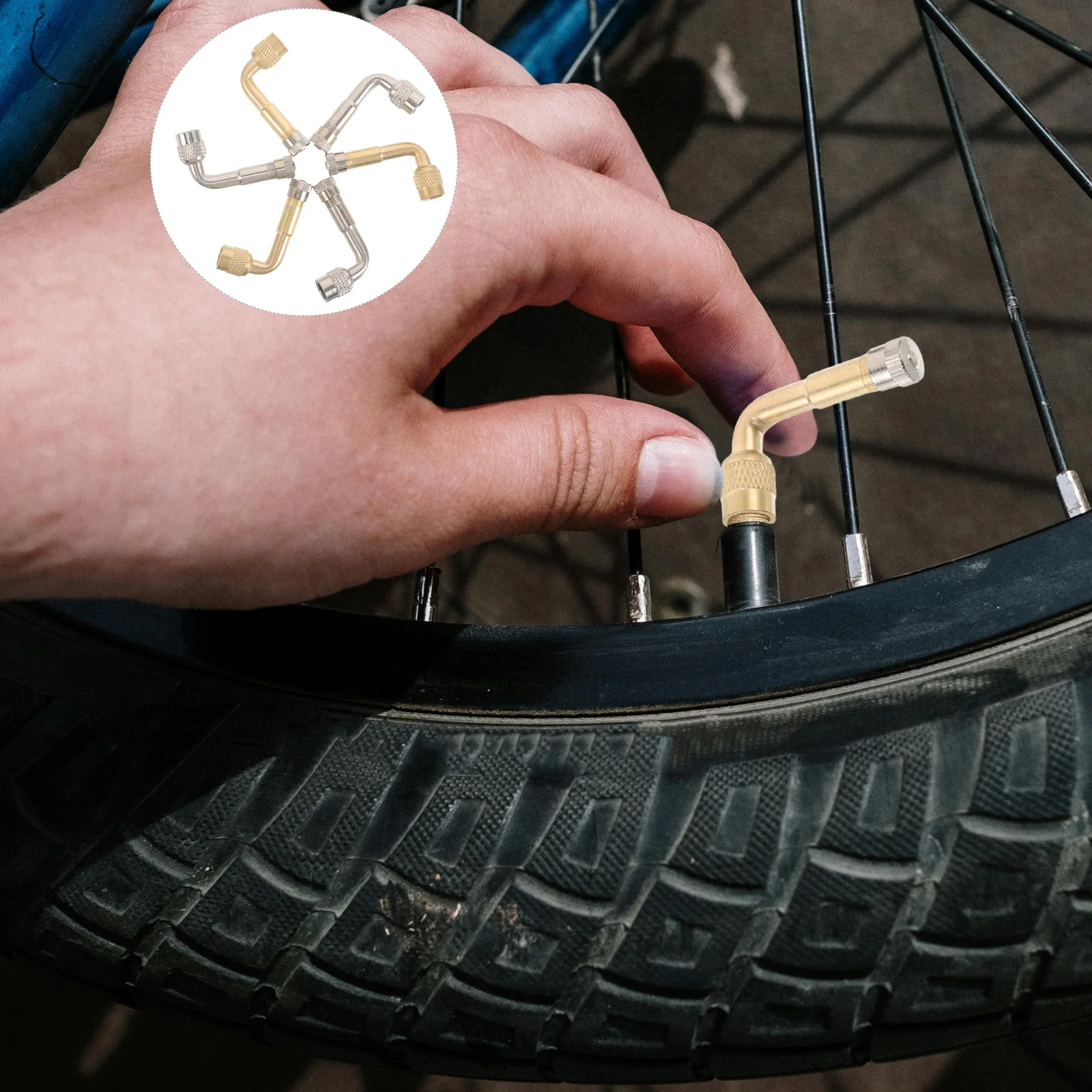 

6 Pcs Valve Extension Rod Air Stem Extensions Right Angle Tyre Valves Universal