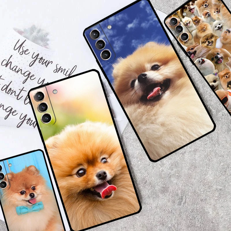 Pomeranian Dogs Dog Colorful Case For Samsung Galaxy S24 S23 Ultra S22 S20 S21 FE Note 20 10 Plus S8 S9 S10 Phone Cover